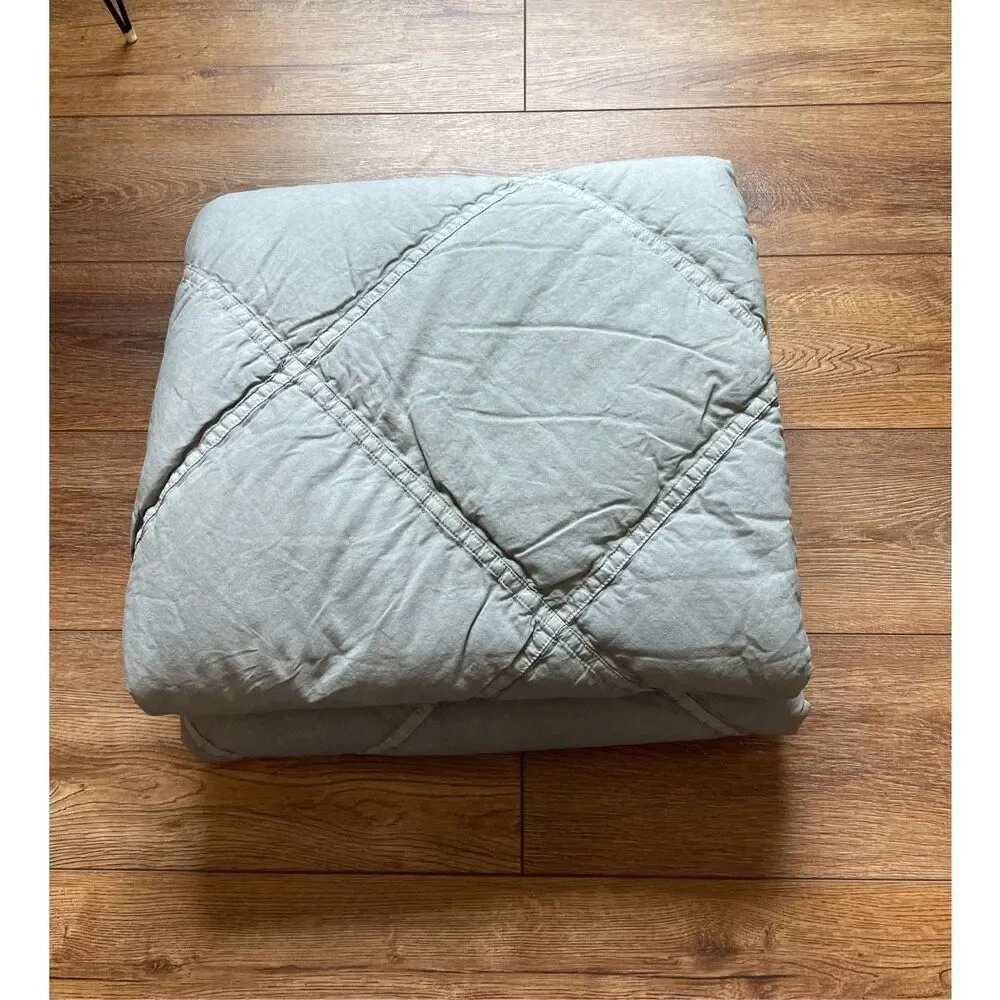 Pottery Barn Teen Washed Rapids Quilt Dark Grey Twin XL